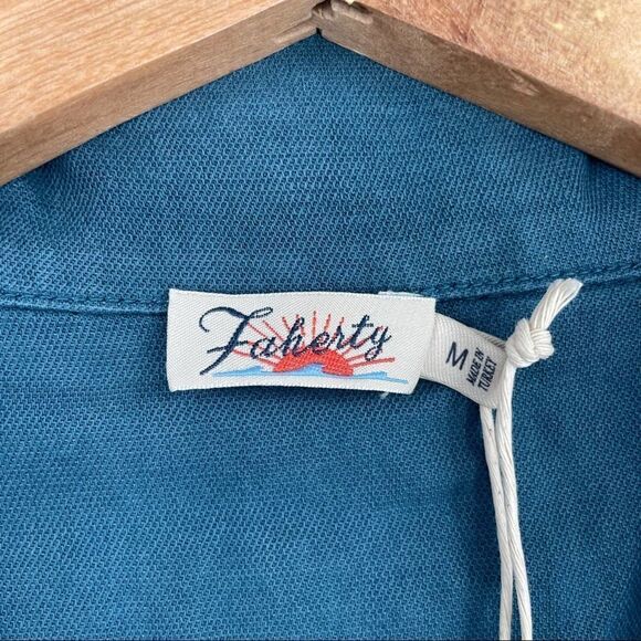 Faherty Teal Button-Up Romper - Picture 9 of 13